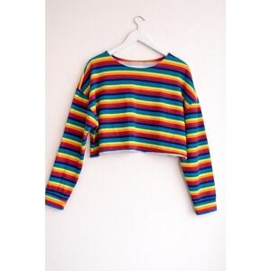 Urban Outfitters Rainbow Crop Sweater Large